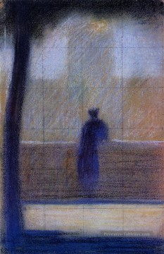 Georges Seurat œuvres - homme se penchant sur 1881 parapet